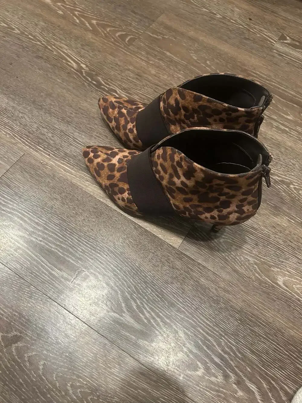Impo Leopard Print Stretch Ankle Boots with Kitten Heel Size 9M